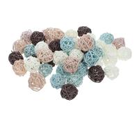 NIYANGLE Bolas de Ratán Decorativas para Relleno de Jarrones, 72 Piezas (3 Cm), Colores, Oscuro y Oscuro, Esferas Tejidas para Decoración del Hogar y Manualidades
