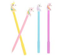 NIYANGLE Bolígrafo de Gel Unicornio 4 Piezas Bolígrafo de Escritura Creativa Forma 3D Colores Aleatorios Material Resistente para Estudiantes y Tinta Suave sin Color Aleatorio