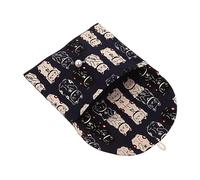 NIYANGLE Bolsa De Almacenamiento del Gato De La Suerte Carteras con Cremallera para Mujer Adorables Bolsas De Lápiz Labial Monedero Monedero Pedestal Algodón Japonés Portátil De Las Mujeres