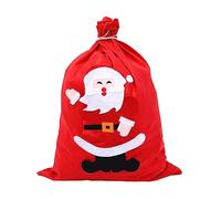 NIYANGLE Bolsa de Navideña de No Tejida Saco Grande con Cordón Diseño de Papá Noel Resistente y Ecológica para Fiestas y
