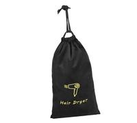 NIYANGLE Bolsa para Secador de Pelo Cordón Bolsa Portátil de Terciopelo Negro 19x35 Cm Reusable para Viaje Hotel y Uso Doméstico