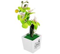 NIYANGLE Bonsái Artificial de Orquídea Polilla en Maceta, Decoración