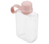NIYANGLE Botella de Agua Deportiva Plana 240 Ml de Plástico Rosa, Cantimplora Delgada Portátil para Bolso, Tapa a Prueba de Fugas, Ligera y Reutilizable para Viaje, Senderismo