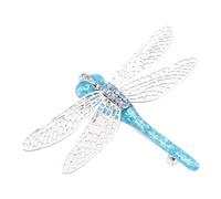 NIYANGLE Broche de Libélula de Plata Circonita Azul, Pin de Esmalte Brillante para Mujer, Accesorio Elegante para Fiesta, Graduación y Regalos Obsequios