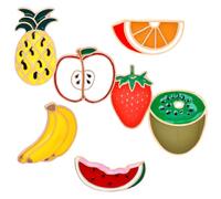 NIYANGLE Broches de Fruta Metálicos 7 Piezas para Mujer, Pins de Insignia Decorativos, Accesorios de Moda para Ropa, Mochila y Bolso, Obsequio Original para Verano al Aire Libre