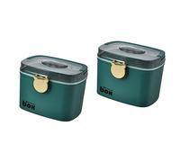 NIYANGLE Caja De 2 Uds Caja De Medicamentos Botiquín De Primeros Auxilios Para Niños Caja De Almacenamiento De Té Caja Organizadora De Joyas De Plástico Botiquín Compartimentos