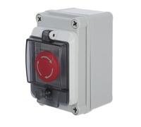 NIYANGLE Caja de Interruptores para Exterior con Botón de Parada de Emergencia y Tapa del Botón de Arranque Caja de Conexiones de Plástico Resistente para Control Eléctrico en Ambientes