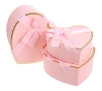 NIYANGLE Caja de Obsequio Corazón Rosa de Cartón Kraft Maché, Set para San Valentín y Cumpleaños, Caja Multifuncional para Perfumes y Lápices Labiales, Embalaje Obsequio Elegante