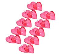 NIYANGLE Cajas de Plástico Forma de Corazón Rojas para San Valentín, Tamaño 10 X 9,8 Cm, 10 Unidades, Cajas de Dulces Vacías y Colgantes para Decoración, Almacenamiento y Regalos