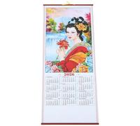 Niyangle Calendario Colgante De Pared Chino 2026 añO Del Caballo Calendario Lunar De Pergamino ImitacióN RatáN Para DecoracióN Hogar Oficina