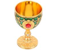NIYANGLE Cáliz de Copa Medieval Vintage de Aleación de Zinc Verde, Resistente a Golpes y Decorativo para Uso Ceremonial y Bares Diseño Europeo Elegante