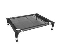 NIYANGLE Cama Elevada de Malla Transpirable para Perros, Efecto Refrescante | Apoyo Estable E, Descanso Interior de Verano Junto al Bebedero, Color Negro