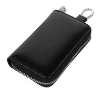 NIYANGLE Cartera Porta Llaves de Piel Auténtica para Coche con Diseño Versátil y Cierre Seguro de Cremallera, Estilo Minimalista y Elegante para Hombres y Mujeres en Casa o Coche