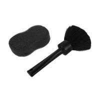 NIYANGLE Cepillo Plumero Cuello y Rostro Negro, Diseño Compacto y Multifuncional Cerdas Suaves para Limpieza Profunda y Uso Profesional Diario