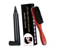 NIYANGLE Cepillos Para Barba De Madera Lápiz Para Bigote y Bolígrafo Para Rellenar Barba Herramienta Para Peinar La Casa