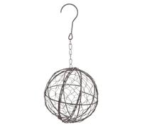 NIYANGLE Cesta Colgante Redonda de Hierro Negro para Plantas Aéreas y Refugios de Pájaros Diseño Rústico y Líneas Minimalistas, Solución Simple y Estable para Jardín o Centro de Mesa