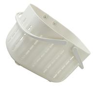 NIYANGLE Cesta Hueca para Baño de Plástico Blanco Doble Asa, Organizador Portátil para Cosméticos y Botellas, Gran Capacidad y Resistente para Cocina o Armario