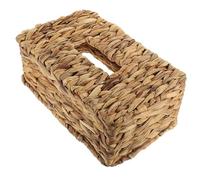 NIYANGLE Cesta para Servilletas Tejida Natural Rectangular Base Estable y Tapa, Caja Organizadora para Pañuelos y Objetos Pequeños, Decoración Rústica para Escritorio y Cocina