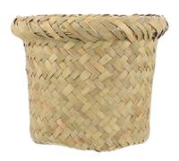 NIYANGLE Cesto de Basura Tejido de Algas Marinas Color Original, Tamaño S 15x12 Cm, Papelera Resistente al Desgaste para Hogar y Oficina, Cesta de Almacenamiento Multifunción