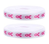 NIYANGLE Cinta de Concienciación Cáncer de Mama 10 MM X 9 M 2 Rollos de Poliéster Rosa para Manualidades Envoltura de Regalos y Actividades de Sensibilización