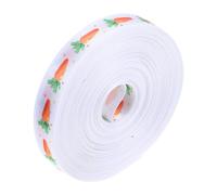 NIYANGLE Cinta de Grosgrain para Pascua 1 Rollo 10 Yardas X 1 Cm Poliéster Estampado de Conejos y Zanahorias para Manualidades y Decoración de Regalos de Temporada