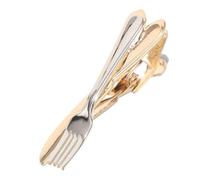 NIYANGLE Clip de Corbata de Metal para Hombres, Diseño de Cuchillo y Tenedor, Accesorio de Corbata para Boda y Negocios, Sujeción Firme, Estilo Minimalista y Sofisticado para Eventos