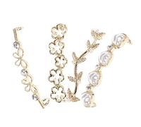 NIYANGLE Clips Decorativos para Zapatos 4 Piezas, Adornos para Zapatillas Deportivas Perlas y Formas (corazón, Hoja, Flor de Cerezo, Doble Lazo), Accesorios Reutilizables para Fiesta y Uso