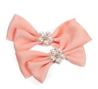NIYANGLE Clips Decorativos para Zapatos de Tacón Lazo y Perlas, Hebilla Elegante para Transformar Apariencia, Material de Tela y Metal, Ideales para Grandes Eventos y Bodas