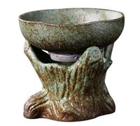 NIYANGLE Colador de Té Cerámico Japonés Estilo Kiln Filtro de Malla para Ceremonia del Té, Color Verde Primaveral, Accesorio Reutilizable para Hogar y Oficina, Práctico y Fácil de Limpiar