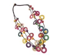 NIYANGLE Collar Bohemio para Mujer de Resina Redondo Múltiples Capas y Acabado Vintage, Diseño Geométrico Adecuado para Playa y Fiesta Elegante Elaboración Artesanal