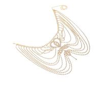 NIYANGLE Collar de Gemas de Imitación Frente Decoración de Cabello Multicapa de Diadema para Boda para Decoración de Cabello de Fiesta y Obsequio Santo Mujer