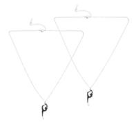 NIYANGLE Collares para Mujer Colgante de Gimnasia en Acero Inoxidable Plata, Diseño Original y Resistente, Paquete de 2 Piezas Adecuado para Adolescentes y Adultos