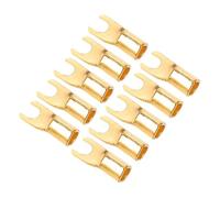 NIYANGLE Conectores de Cable Tipo U para Altavoces de Coche, Terminales de Horquilla de Latón Chapados en Oro, 10 Piezas, Instalación Rápida para Sistemas de Audio Automotrices