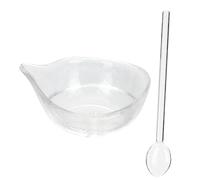 NIYANGLE Conjunto de Cuencos de Vidrio para Faciales 3 Piezas Recipientes para Aceites Esenciales Herramienta de para Personal y Salón Incluye Cuchara de Vidrio