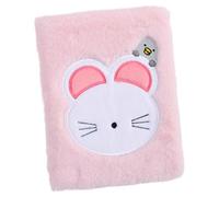 NIYANGLE Cuaderno Peluche Diario Niña con Diseño de Ratón Rosa Libreta Escolar Portátil para Cuaderno de Escritura y Registro Diario con Papel Liso