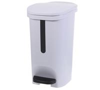 NIYANGLE Cubo de Basura con Pedal 10l Gris, Bote de Basura con Tapa para Cocina, Baño y Salón, Contenedor de Residuos Plástico, Práctico Cierre Hermético