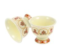 NIYANGLE Cuenco de Cerámica para Ofrendas Pequeño 2 Piezas, Vasos para Agua Ritual Budista, Decoración del Hogar y Templo, Artesanía Cerámica, Uso en Meditación y Altares