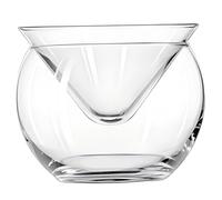 NIYANGLE Cuenco de Vidrio con Cámara de Hielo Tazón Triangular Doble para Ensaladas Aperitivos Cócteles y Postres Recipiente Transparente para Snacks y Mariscos