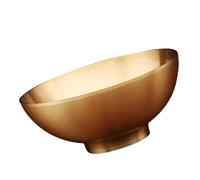 NIYANGLE Cuenco Decorativo Símbolo de Felicidad y Armonía de Latón Dorado Acabado Brillante para Altar y Meditación Decoración del Hogar