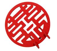 NIYANGLE Decoración de Bodas Chinas Tradicional de Fieltro Rojo Símbolo XI Doble Felicidad para Decoración Interior de Ceremonias y Fiestas