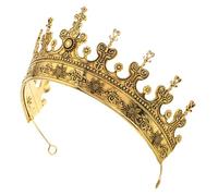 NIYANGLE del rey para hombres de fiesta decorativa de gala real de cumpleaños para hombre fiestas rey coronas Aleación de zinc Golden