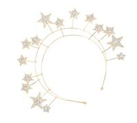 NIYANGLE Diadema Accesorio Elegante y Delicado de Novia Estrella Dorada y Aleación Ligera para Bodas y Cumpleaños de Mujeres y Niñas