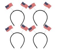 NIYANGLE Diadema Americana de Tela Suave con Bandera de Estados Unidos 4 Piezas, Aro Elástico para Pelo, Accesorio Patriótico para Fiesta del 4 de Julio y Torneo Internacional de Fútbol