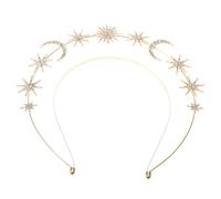 NIYANGLE Diadema Con De Nuestra Señora Tocado De Diosa Elegante Para Fiesta De Boda Diadema De Estrella y Luna De Metal Para Dama