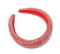 NIYANGLE Diadema de Ala Ancha Acolchada Gemas de Imitación para Mujer Tocado de Ala Ancha Brillante para Eventos Especiales Accesorios Cabello de Lujo