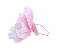NIYANGLE Diadema Gran 3d de Poliéster Rosa para Boda y Uso Diario, Resistente Deformación Desvanecimiento, Diseño Floral Único y Elegante