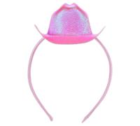NIYANGLE Diadema Sombrero de Vaquero Rosa de 135 CM para Mujer Accesorio Western para Fiestas Carnaval y Baile Tocado Ligero de Poliéster para Celebraciones Temáticas del Oeste