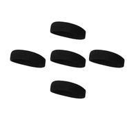 NIYANGLE Diademas Deportivas Sudor 5 Piezas Negras, Elásticas y Absorbentes, Bandas Flexibles para Correr, Yoga y Fitness, Banda Cómoda Que No Daña la Piel, Adecuado para Entrenamientos