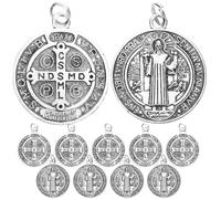 NIYANGLE Dijes de Metal Colgante de Santo Plata, 12 Piezas para Joyería