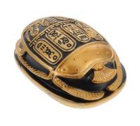 NIYANGLE Escarabajo Egipcio Decorativo de Resina Adorno Monumental Vintage para Oficina y Hogar Escultura Artesanal Dorada de Egipto Figura de Amuleto de Suerte para Escritorio
